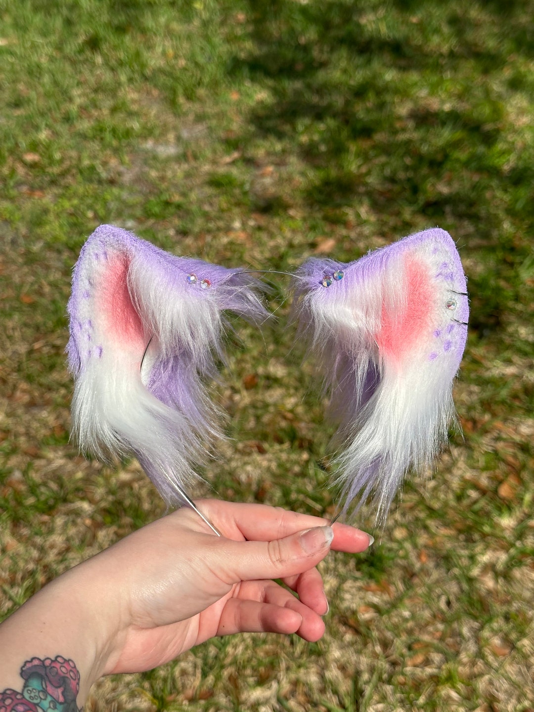 Lavender Purple Cat Ears and Tail Kitten Ears Neko Cosplay Etsy