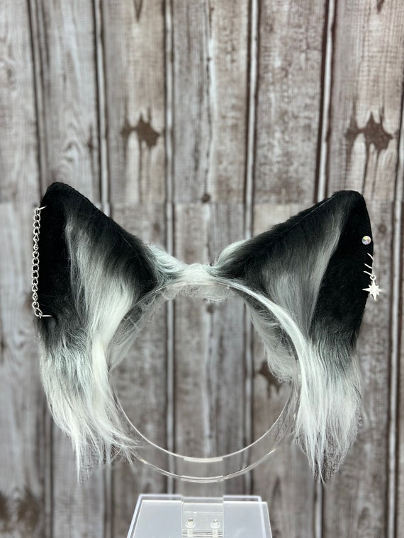 Black Gray Husky Wolf Dog Ears Cosplay Costume Pet play headband