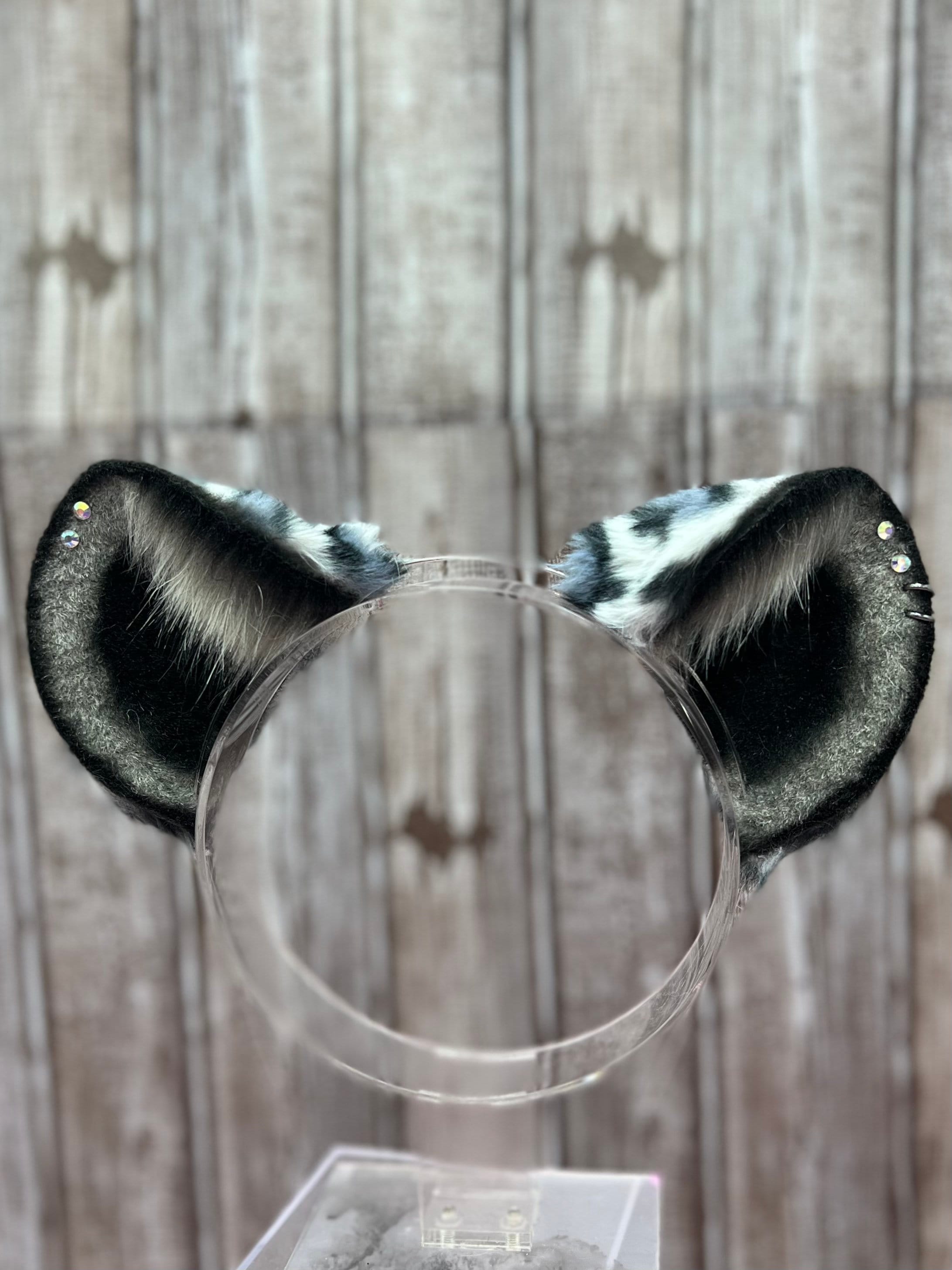 Snow Leopard Faux Fur Cat Ears: Gemstone Cosplay Headband - Etsy