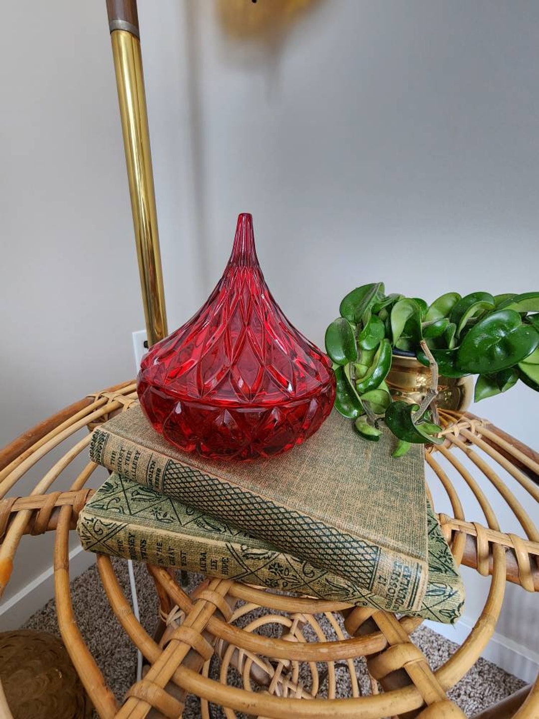 VTG Ruby Red Hershey Kisses Candy Dish Shannon by Godinger Etsy
