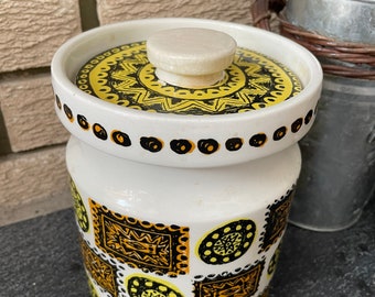 Retro Talisman kitchen canister | Portmeirion pottery by Susan Williams Ellis | Mcm kitchen decor