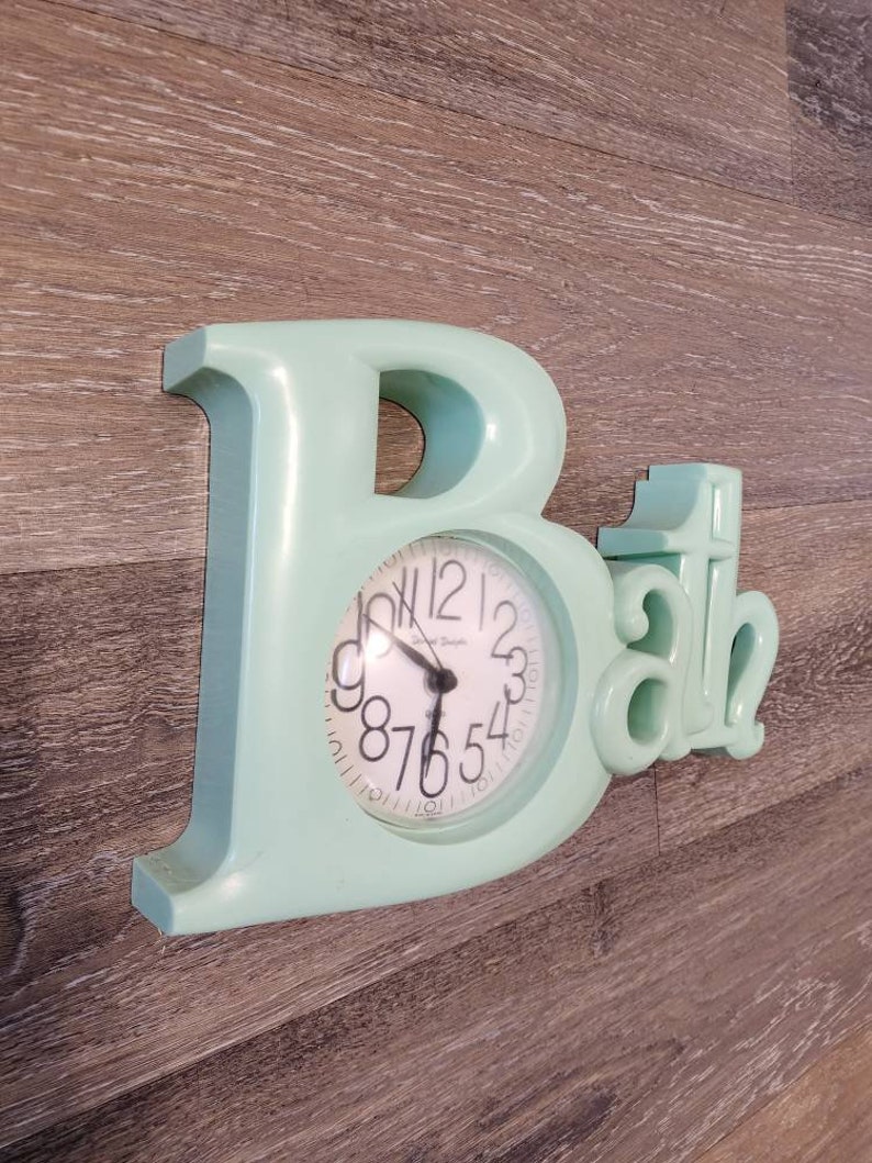 Vintage Bubble BATH Clock Seafoam Green Etsy