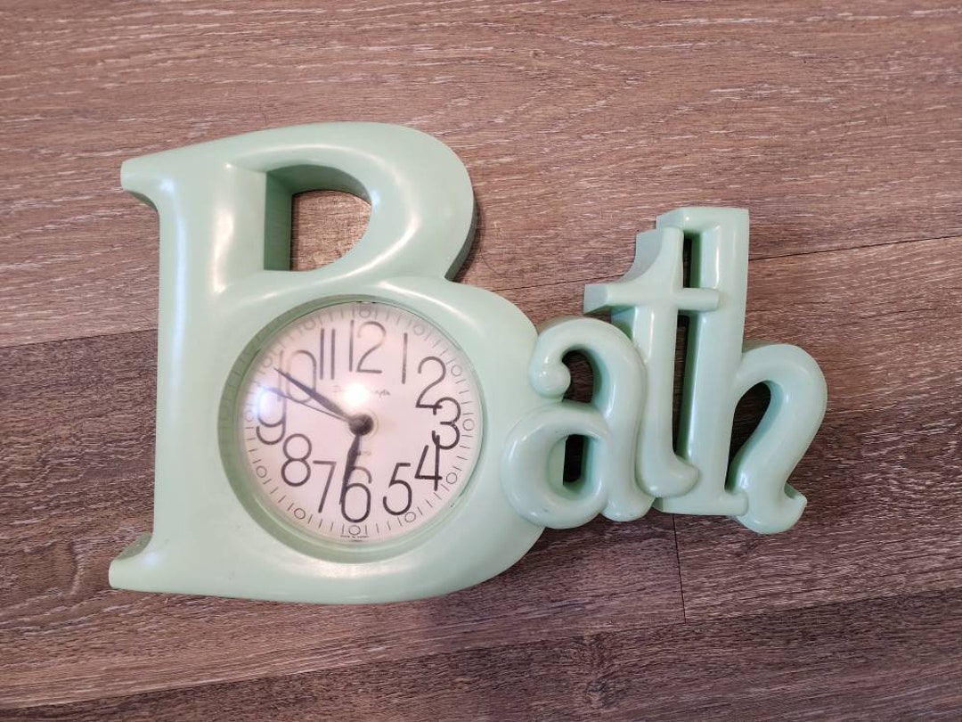 Vintage Bubble BATH Clock Seafoam Green Etsy