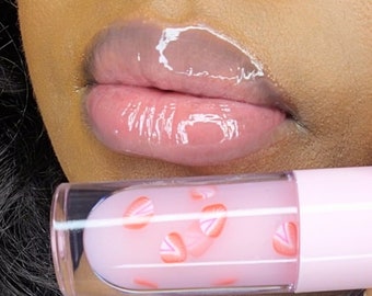 Strawberry Shortcake Lip Gloss - Glossy Clear Moisturizing Not Sticky Hydrated Lips (cruelty free)