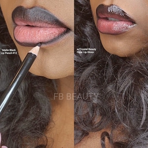 Matte Black Lip Liner / Lip Pencil #12 Moisturizing and Long Lasting (cruelty free)