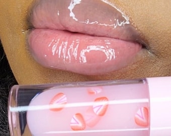 Strawberry Shortcake Lip Gloss - Glossy Clear Moisturizing Not Sticky Hydrated Lips (cruelty free)