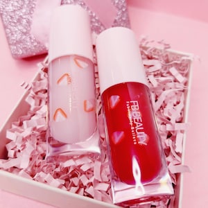 2 Lip Gloss Bundle Strawberry Shortcake and Strawberry Kiss Moisturizing Non-Sticky Long Lasting Lip glosses (cruelty free)