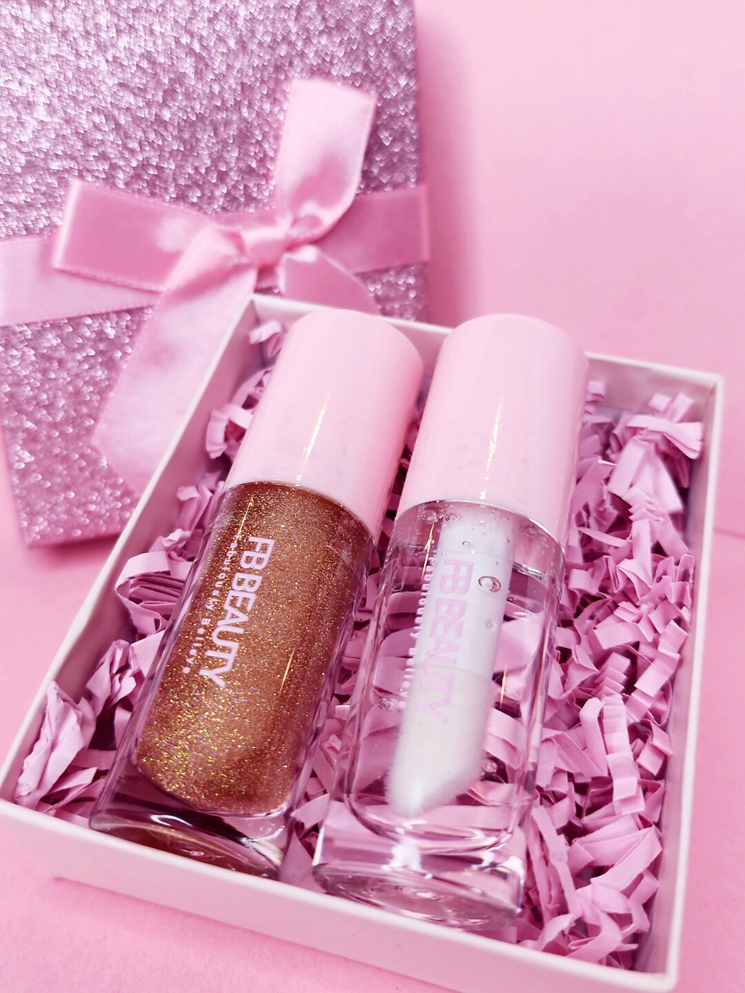 2 Lip Gloss Bundle Sparkle Beauty & Crystal Beauty Moisturizing Not