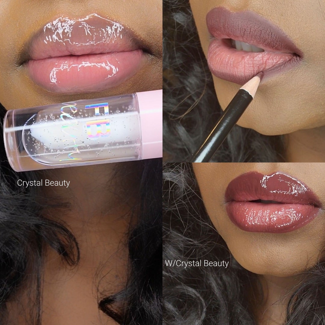 Lip Gloss Lip Liner Bundle 15 Crystal Beauty Glossy Clear Lip Gloss