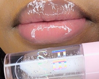 Crystal Beauty Glossy Clear Lip Gloss - Moisturizing Not Sticky Hydrated Lips (cruelty free)