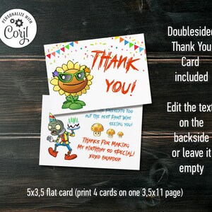 Printable Plants Vs Zombies Birthday Invitation, Plants Vs Zombies ...