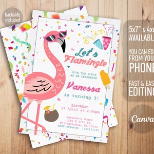 Let&#39;s Flamingle Birthday party Flamingo Birthday Invitation. Flamingle Invitation. Flamingo Invitation. Tropical Party. Flamingo pool party.