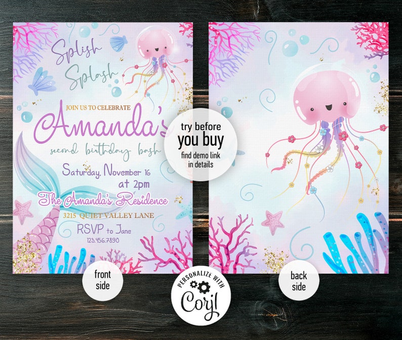 Printable Mermaid Invitation Editable Mermaid Invitation Etsy