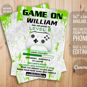 Birthday Invitation, Game invite, Gamer invitation, Boy Girl Birthday Invitation, Instant Download invite, Printable invite