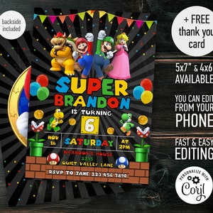 Phoenix Party Lot de 20 cartes d'invitation Mario - Fournitures de fête d' anniversaire : : Santé et Soins personnels