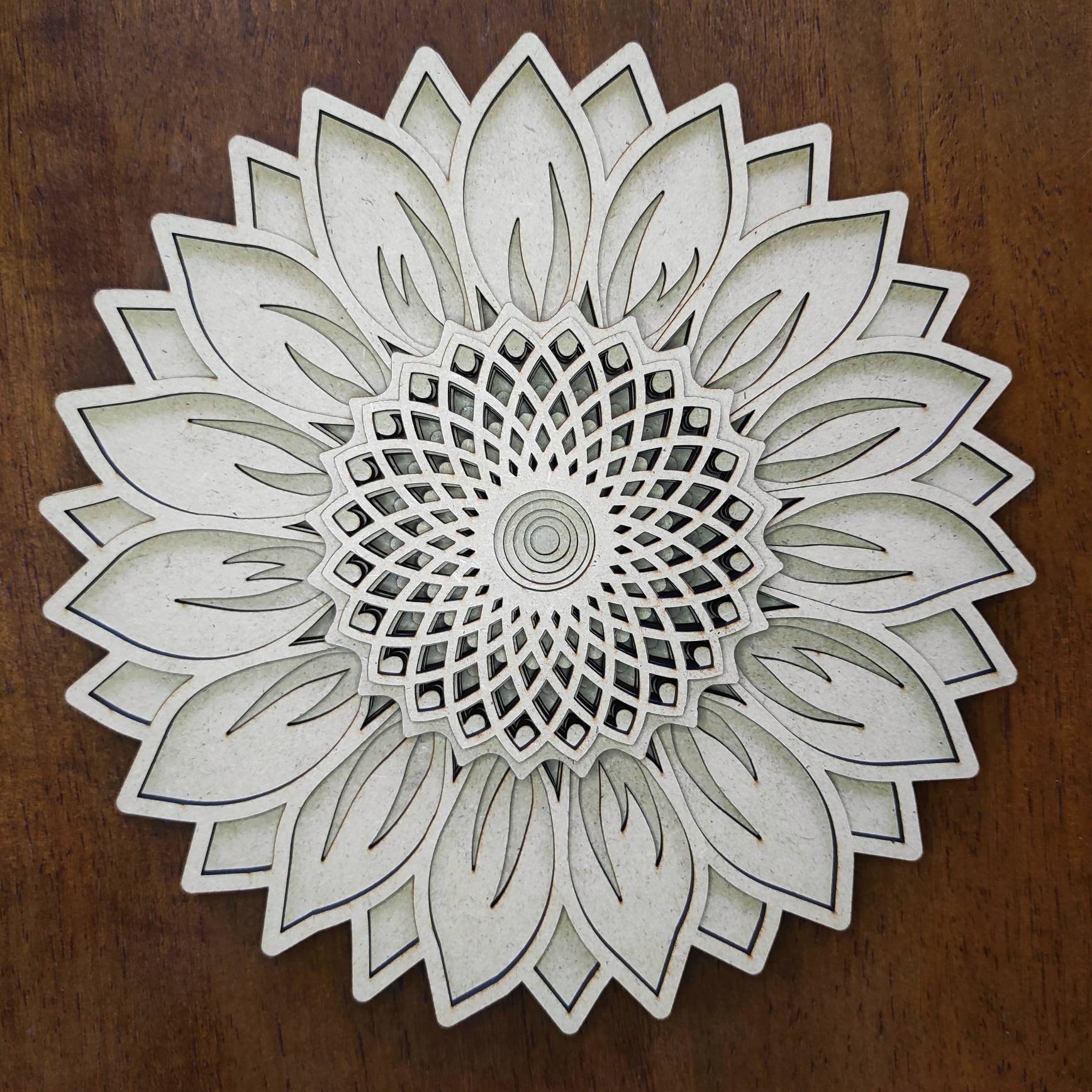 Layered Sunflower SVG Cut File for CNC, Cricut, Glowforge, Xtool