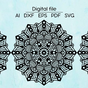 Mandala SVG, DXF, AI, room decoration, Laser cut file, for Glowforge, Cricut, xTool, cnc, digital download