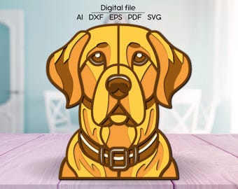 Layered Labrador SVG, Dog Laser Cut file, for Glowforge, Cricut, xTool, cnc, digital download