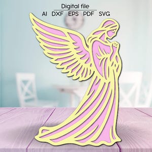 Angel SVG, archivo cortado con láser, para Glowforge, Cricut, xTool, cnc, descarga digital, archivo de corte