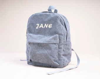 Personalized embroidered kids backpack, kids backpack personalized, custom name backpack, embroidered backpack , Corduroy Backpack kids