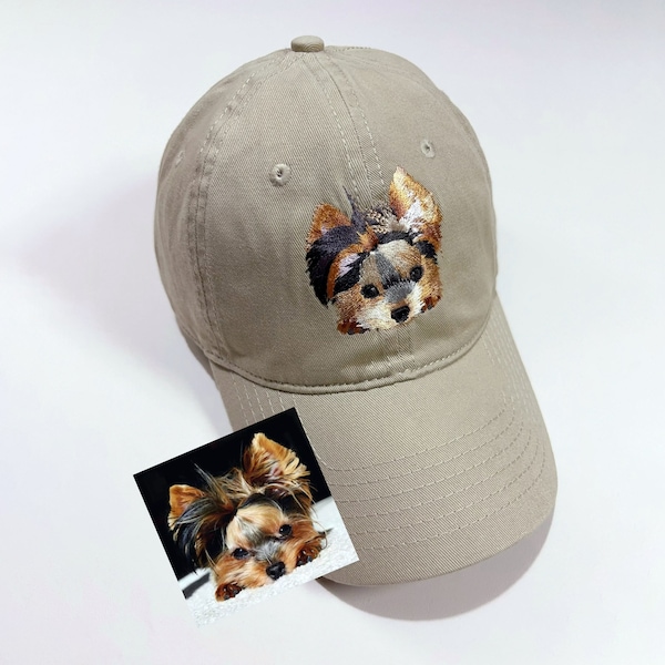 Cappello per animali domestici RICAMATO personalizzato utilizzando la foto dell'animale domestico Cappello per cani personalizzato Cappello per gatti personalizzato Cappello per animali domestici personalizzato Cappello per cani Berretto da baseball per cani personalizzato Cappello per mamma cane