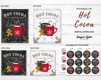 Hot Cocoa Bar Sign: Christmas Party Decor (Digital Download)