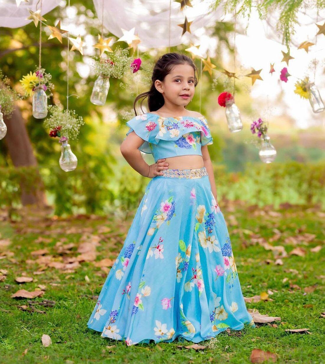 Kids Lehenga Indian Dress kids Wear Pattu Pavada Kids Dress
