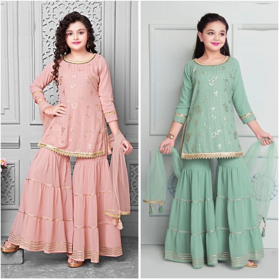Eid Baby Sharara Salwar Kameez Pakistani Kids Wear Girls Ethnic
