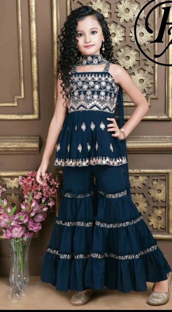 Eid Baby Sharara Salwar Kameez Pakistani Kids Wear Girls Ethnic