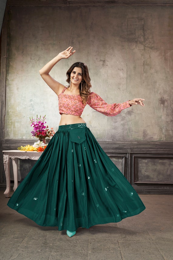 Women Designer Top Skirt Set Beautiful Stylish Stitched Salwar