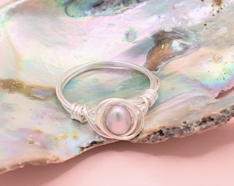 Icy Blue Pearl Ring