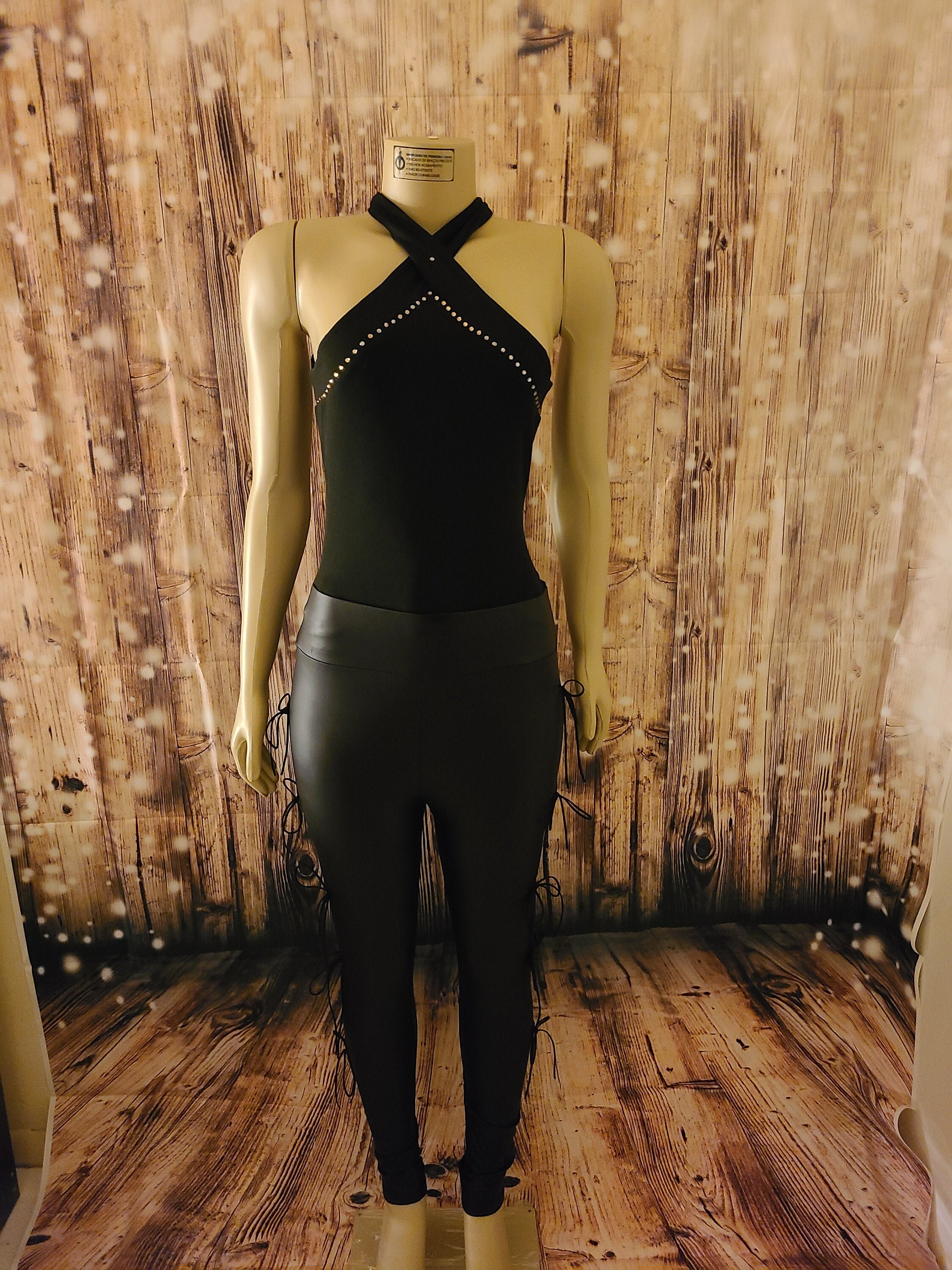Gold-studded Halter Top and String 