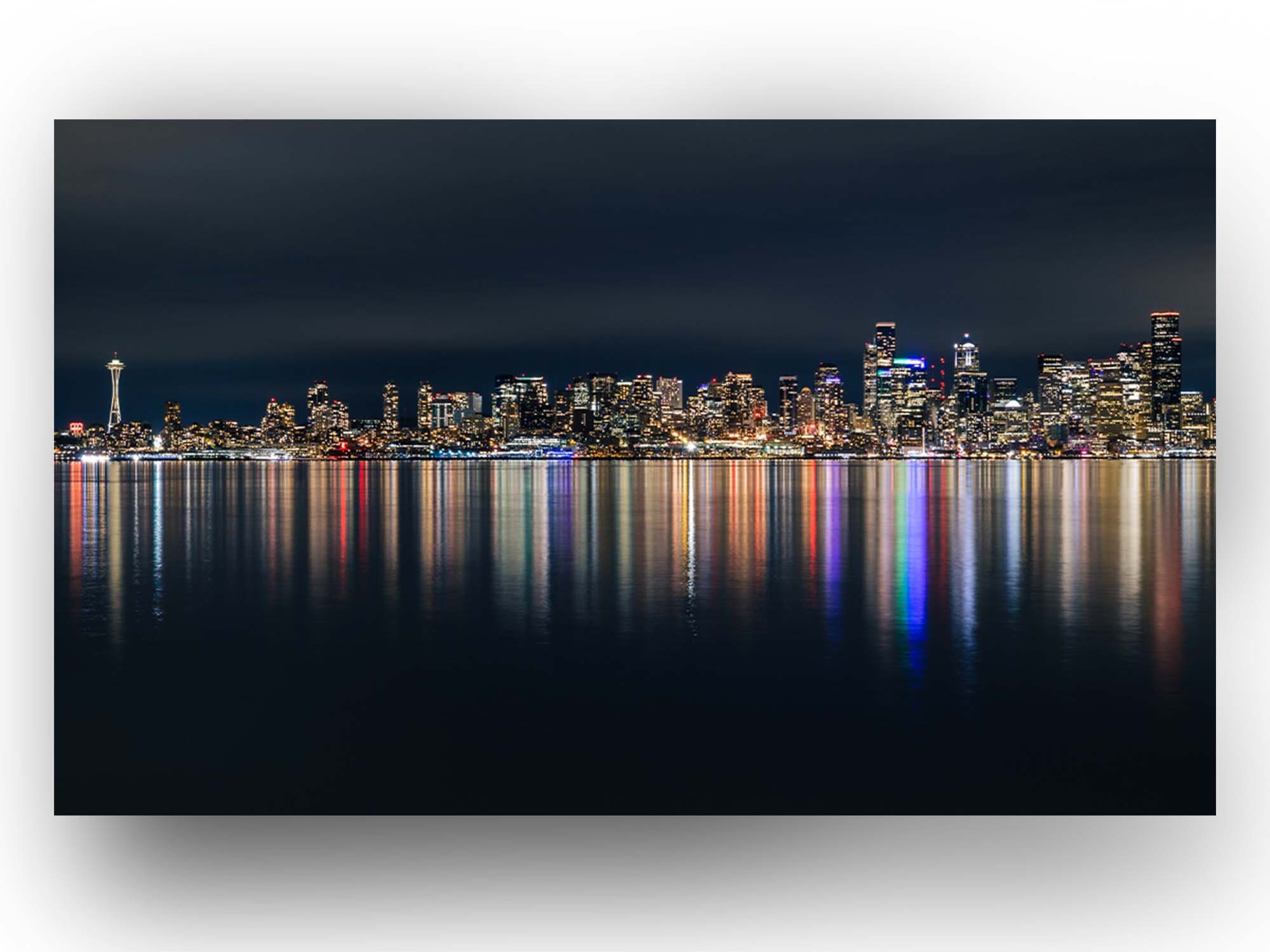 Downtown Seattle Skyline at Night Seattle Washington Photo - Etsy