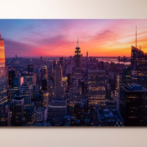 Manhattan Skies - METAL Print Manhattan NYC Photo - New York City Wall Art Cityscape