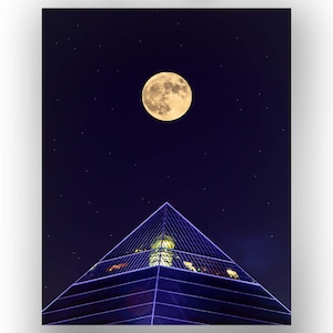 Moon Rise over the Pyramid |- Memphis Tennessee Photo Print - Memphis Wall Art Cityscape