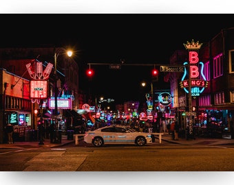 World Famous Beale Street - Memphis Tennessee Photo Print - Memphis Wall Art Cityscape