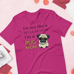 Cute & Funny Pug Mom Unisex Shirt, I&#39;m A Pug Mom, Pug Mom Gift, Pug Lover Gift, Pug Shirt, Dog Mom Shirt, Pug Owner Gift
