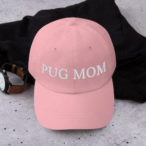 Pug Mom Embroidered Baseball Cap: Dog Lover Gift