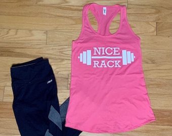 Nice Rack - Fitness Tank Top, Funny Workout Tank, Fitness Humor