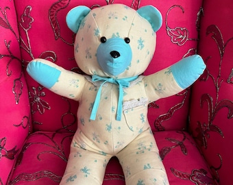 Oso de memoria personalizado, oso de conexión: recuerdo hecho a mano con la ropa de los seres queridos