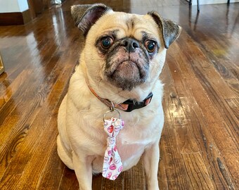 Valentine's Day Sweetheart Dog Collar Necktie, Pet Tie, Dog Necktie, Dog Collar Accessory