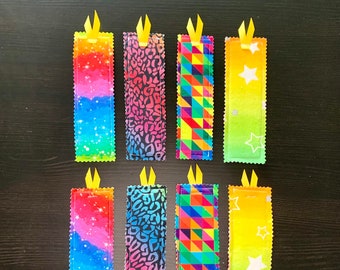 Marcapáginas de tela Pride: Marcapáginas arcoíris, hecho a mano, juego de 8
