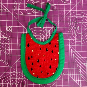 Watermelon Baby Bib, Springtime Bib, Summer Baby Bib, Fruity Baby Bib image 4