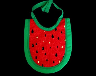 Watermelon Baby Bib, Springtime Bib, Summer Baby Bib, Fruity Baby Bib