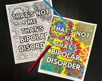 Página para colorear sobre el trastorno bipolar: Salud mental (Descarga instantánea)