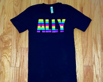 Ally Pride Rainbow Shirt, LGBTQ Ally Shirt, Pride Ally Shirt, Shirt For LGBT Ally, Pride Shirt, Ally Gift, Rainbow Shirt, LGBTQ Support Tees