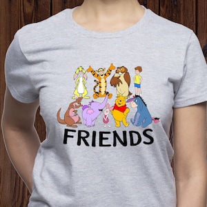 Camiseta Winnie the Pooh Friends/camiseta Pooh/camiseta Bisonho/camiseta Tigger/camiseta Leitão/camisa Coruja/camiseta Coelho/camiseta Heffalump/(T74)