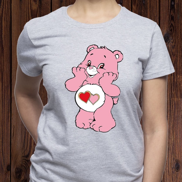 Love a Lot Bear t-shirt; T-shirt d’amour; Chemise Care Bears; Tee d’ours; T-shirt Teddy Bear; T-shirt Original Care Bear; T-shirt d’anniversaire; (T103)