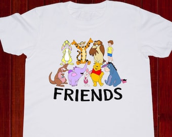 Camiseta Winnie the Pooh Friends; Camiseta Pooh; Camiseta Eeyore; Camisa Tigger; Camiseta de lechón; Camiseta búho; Camiseta de conejo; Camiseta Heffalump; (T74)