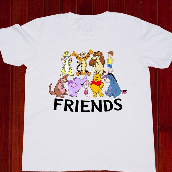 Winnie the Pooh Friends tshirt; Pooh t-shirt; Eeyore t shirt; Tigger shirt; Piglet tee; Owl t shirt; Rabbit t-shirt; Heffalump tee; (T74)